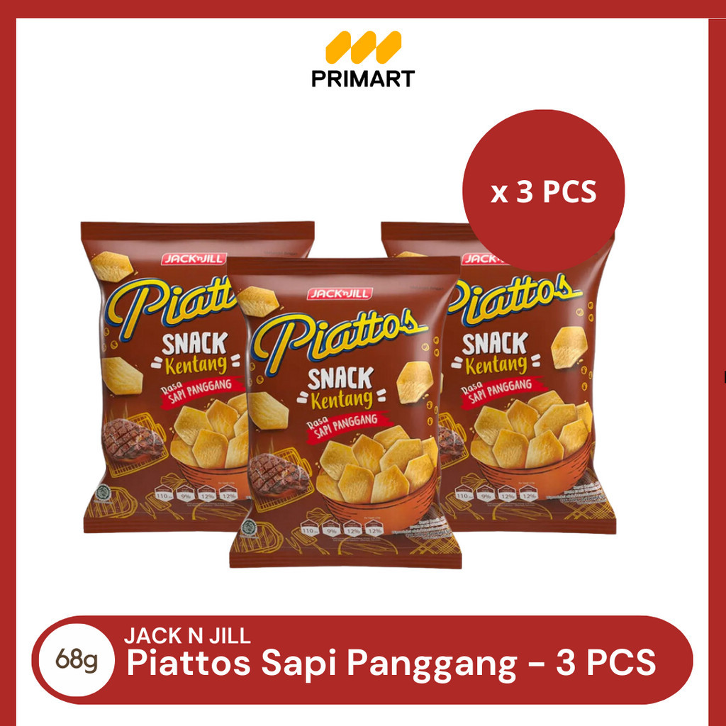 

Piattos Sapi Panggang Snack Keripik Kentang 68 gr - 3 Pcs