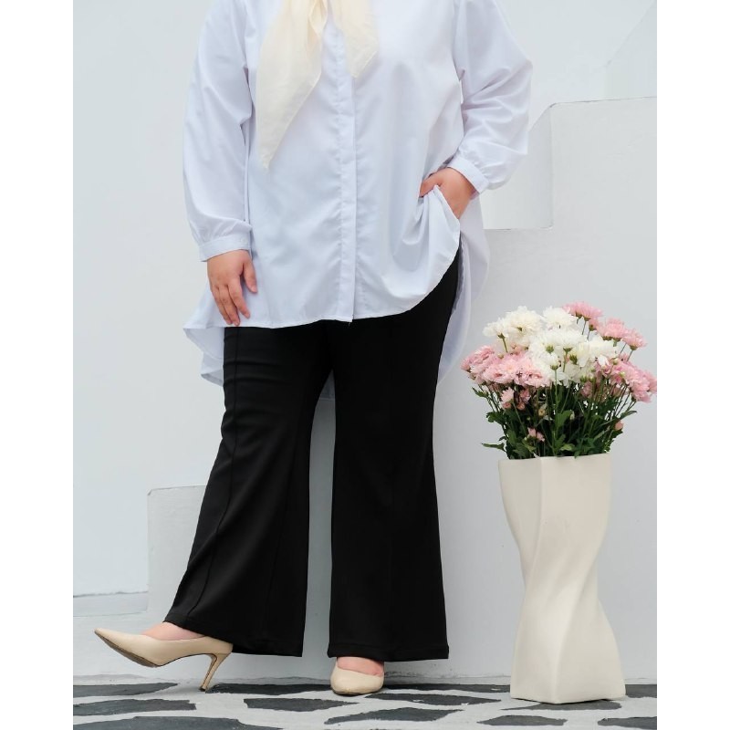 Bibigsize - Ruby Pants Bawahan Celana Cutbray Flare Bigsize Jumbo Diskon