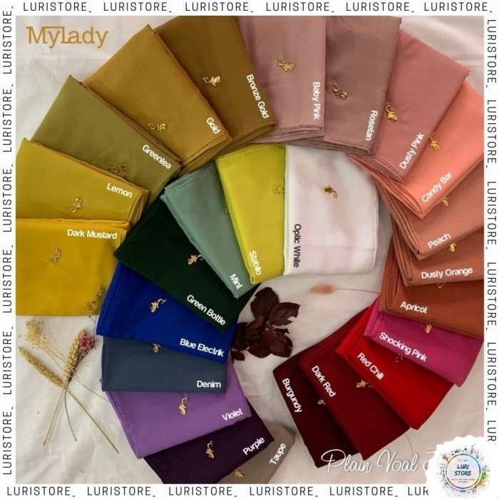 M06 Kerudung Mylady My Lady Ori Polos Jahit Tepi Jilbab Hijab Voal Seg Terlaris