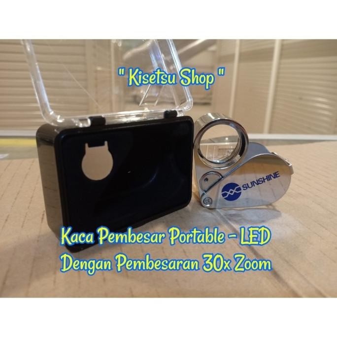 

suk Kaca Pembesar Portable + LED 30x Zoom Kaca 21mm