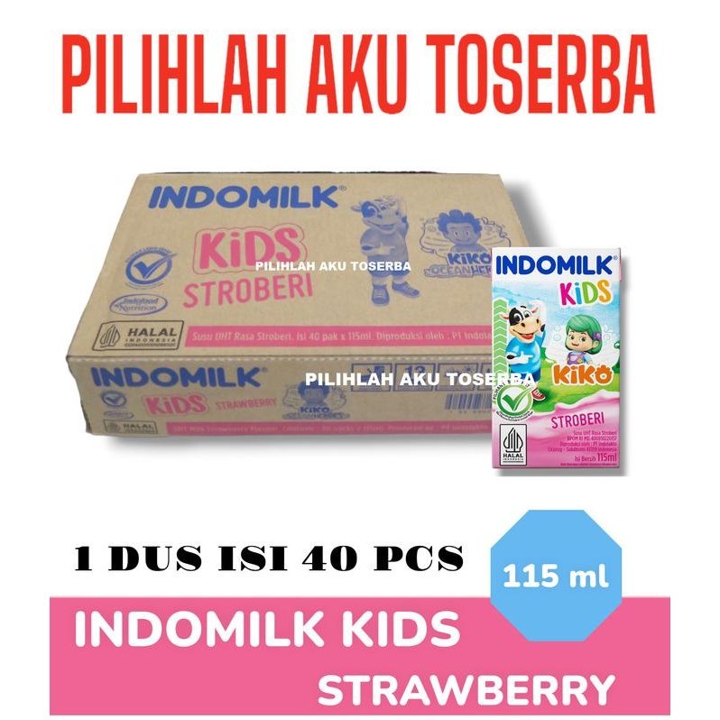 

Susu INDOMILK Kids STROBERI UHT - 115 ml (1 DUS ISI 40 PCS)