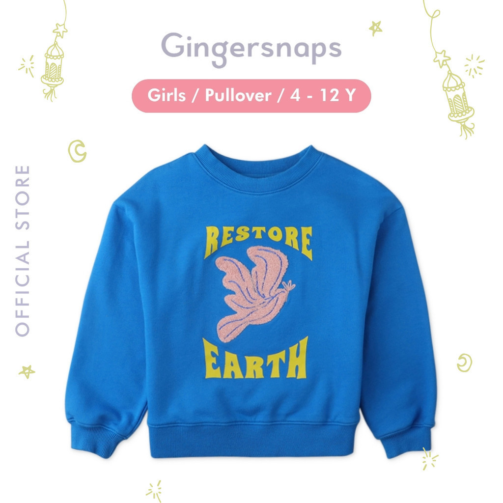 Gingersnaps Holiday Rendezvous Pullover - Jaket Anak Perempuan (Biru)