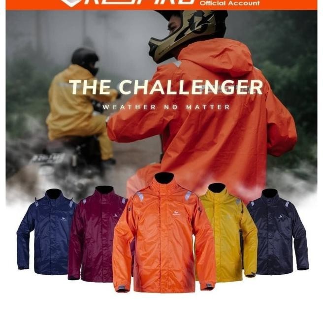Jas Hujan Pria Wanita Respiro Challenger Dewasa Setelan Motor Original Terbaik