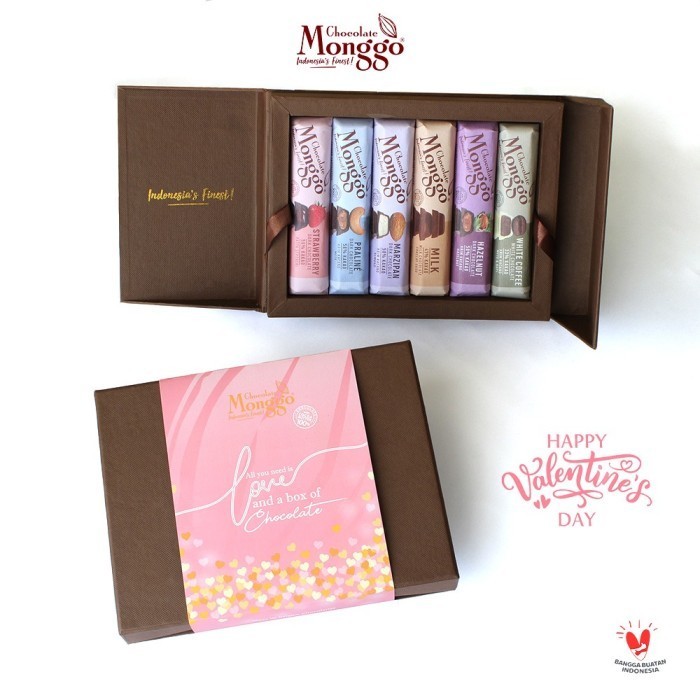 

Valentine Pralines Box 16pcs Chocolate Monggo Coklat Hari Sayang
