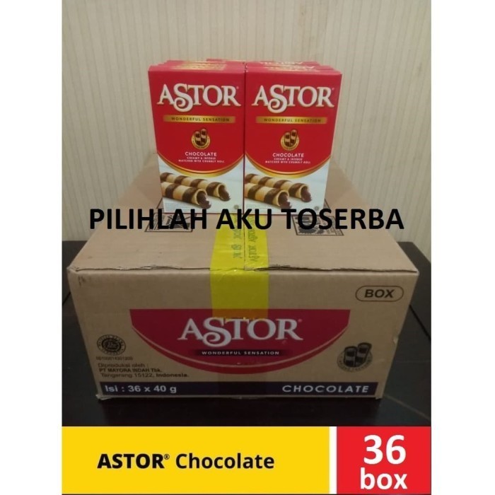 

ASTOR Waferstick Coklat 40 gr - 1 Karton isi 36 box @40 Gr