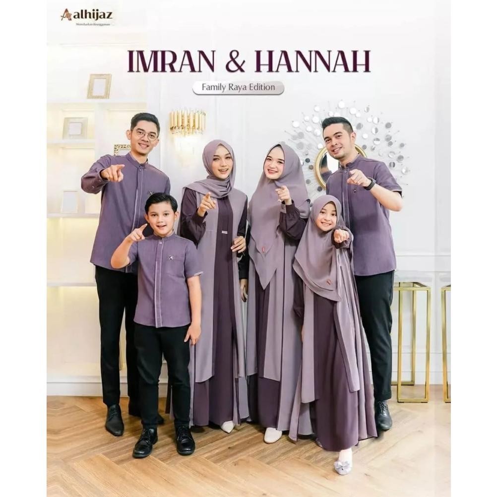 Murah Famset Family Set Imran Dan Hannah Series Couple Sarimbit Keluarga Lebaran 2024 Terbaru Grosir