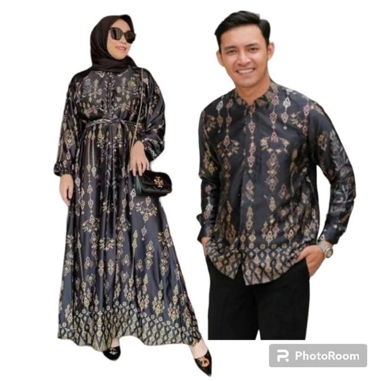 3.3 Baju Gamis Couple Pasangan Maxmara Couple Keluarga Baju Couple Suami Istri Sarimbit Keluarga Mus
