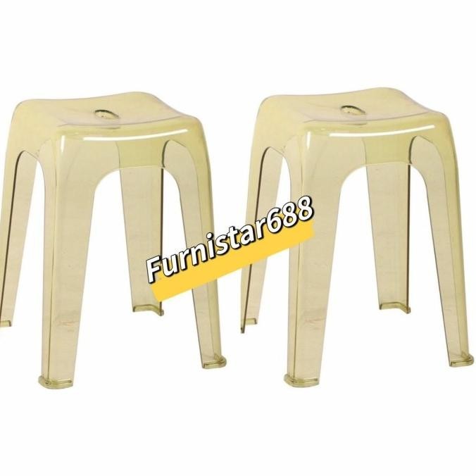 New KURSI BASO BENING OLYMPLAST TRANSPARANT CRYSTAL STOOL / KURSI CAFE - Merah ..