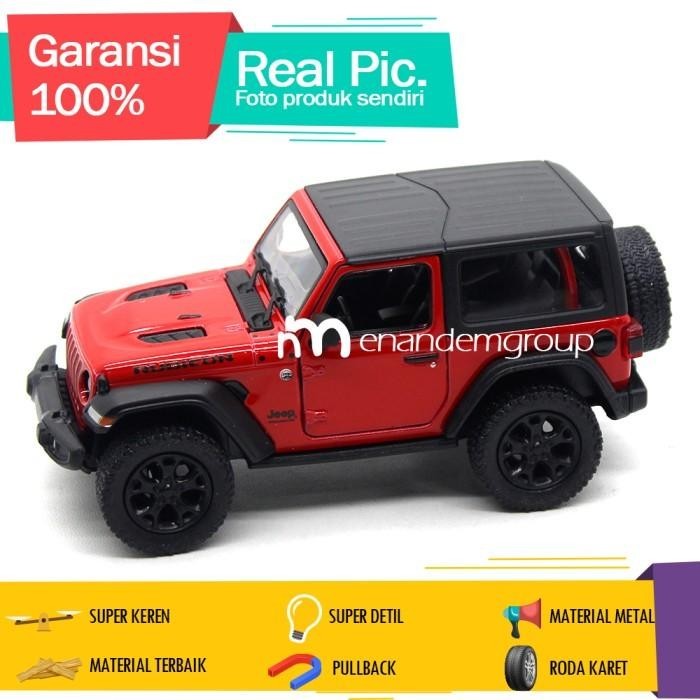 Diecast Miniatur Mainan Mobil Jeep Wrangler Rubicon Besi Pullback