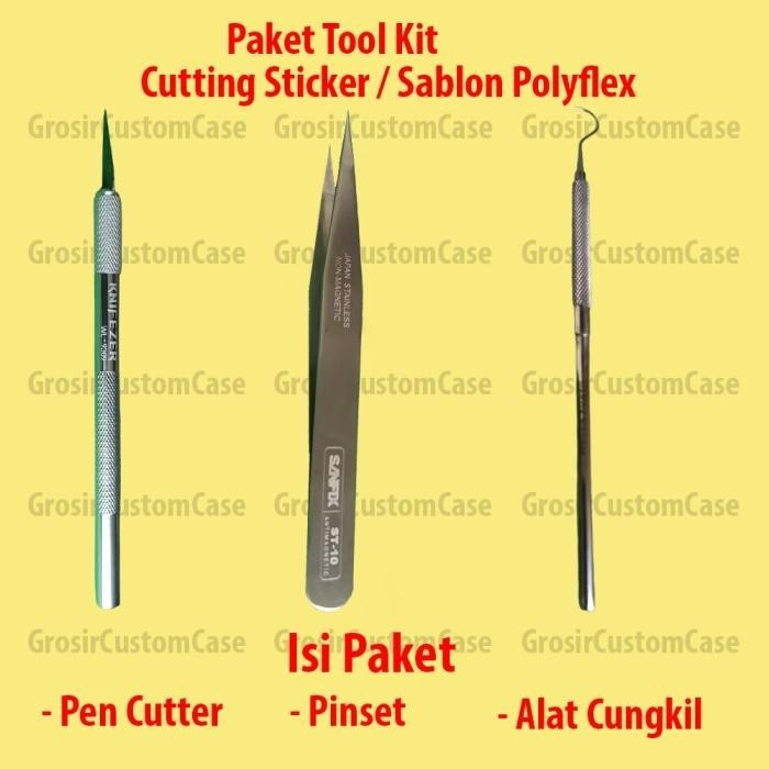 

Paket Tool Kit Alat Bantu Cutting Sticker Sablon Polyflex