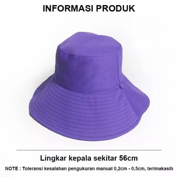 Topi Bucket Wide Wanita Bertali Bucket Dewasa Bolak Balik 2 Warna