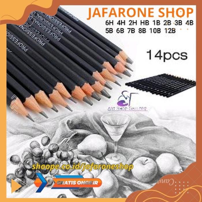 

SET PENSIL SKETSA DRAWING GRAPHITE PROFESSIONAL PENCILS CHARCOAL 14PCS DIJAMIN GRATIS ONGKIR