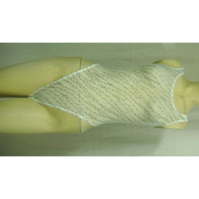 Leotard Putih Bahan Jala Transparant Thong Back Ukuran S - M