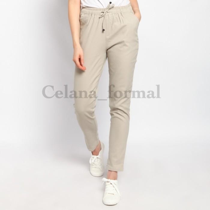 CELANA CHINO WANITA PINGGANG KARET SLIM FIT KATUN TWILL/CHINO WANITA