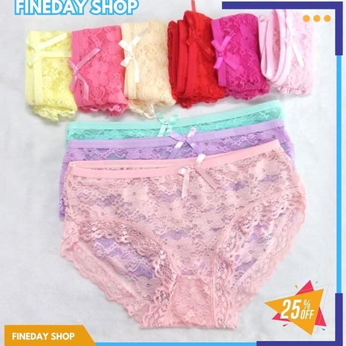 CELANA DALAM WANITA SEXY CELANA RENDA TRANSPARAN C 100 - MERAH MUDA, XL PRODUK TERBAIK