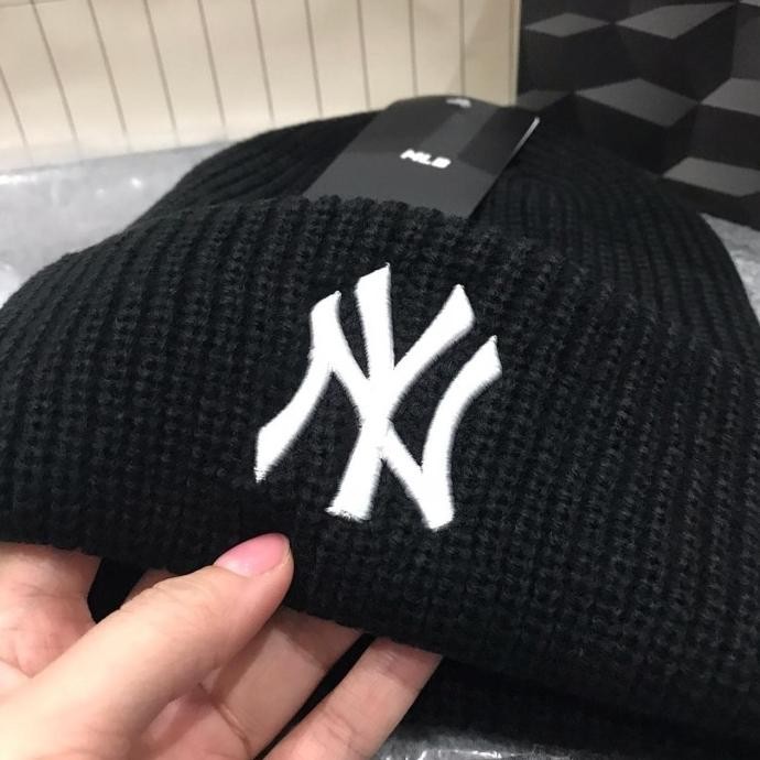 Topi Mlb Original Import - Ny Kupluk Classic Black Logo White