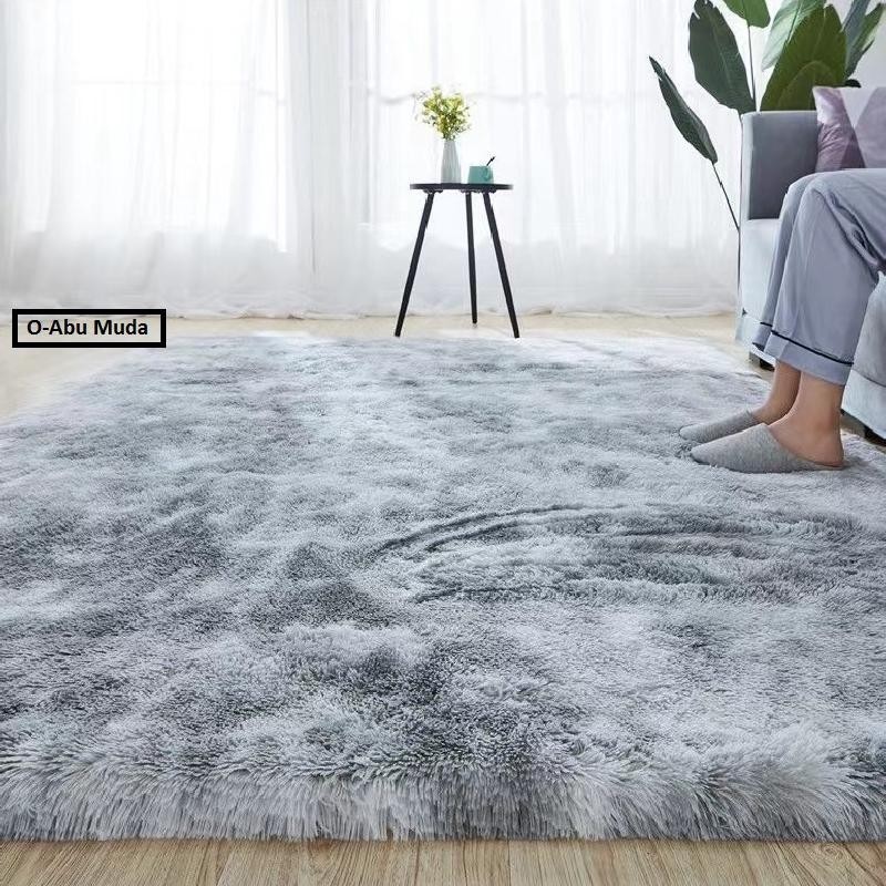 Siap Kirim >>> Karpet Bulu  Lembut Ombre Uk 120X200 Cm/ Karpet Ruang Tamu, Karpet Viral/ Karpet Lemb