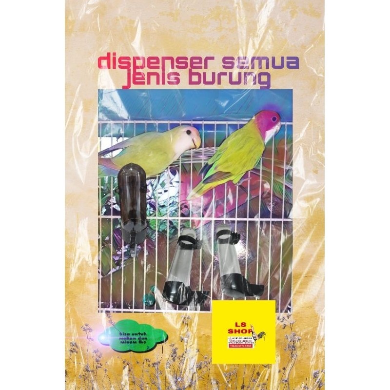 SEPASANG DISPENSER BURUNG PLECI 2 BUAH BOTOL MURAI MAKAN MINUM