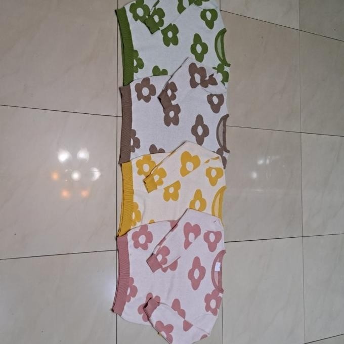 Baju Atasan Blus Wanita Rajut Import Motif Bunga