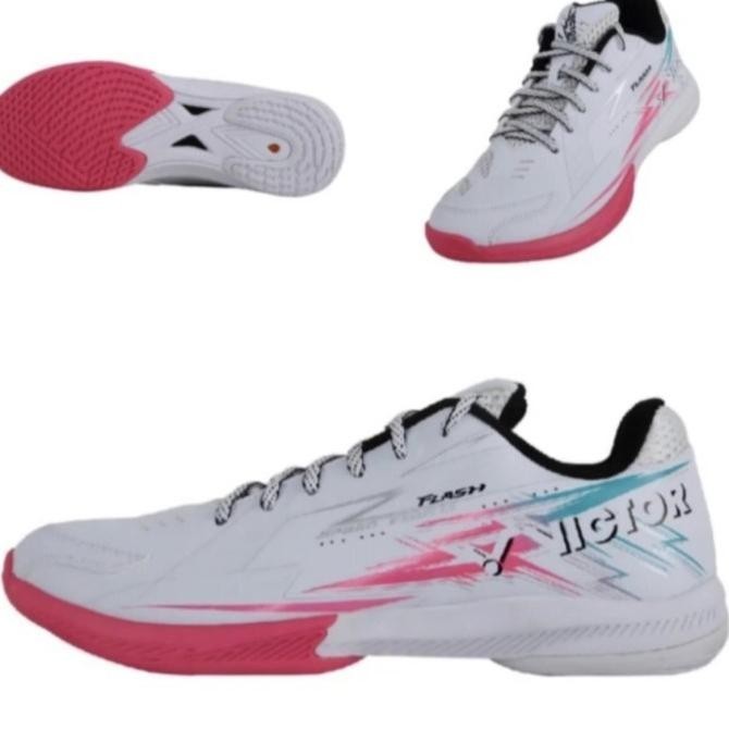 SEPATU BADMINTON VICTOR FLASH AQ WHITE VIRTUAL PINK ASLI 100% ORI TANIARARA21