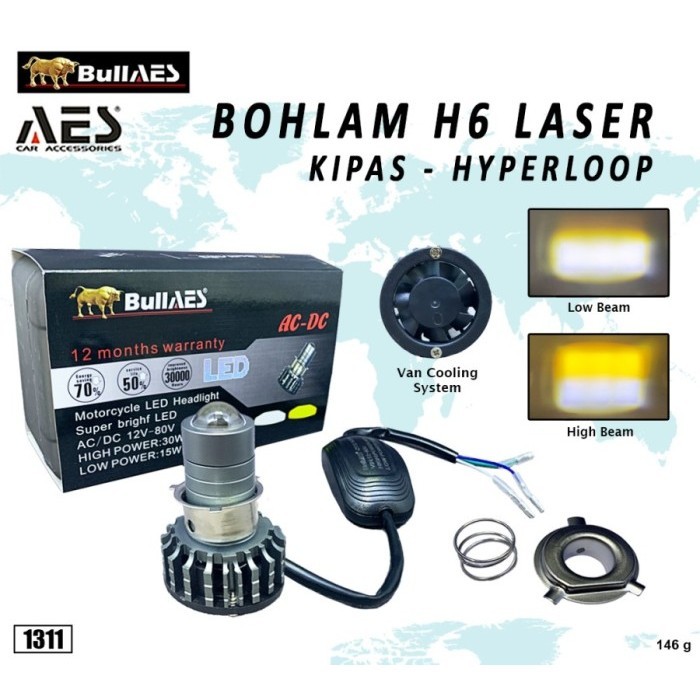 Baru Lampu Led Laser Headlamp H6 H4 Hyperloop DC AC Merk BULLAES