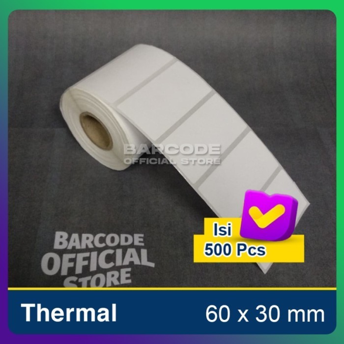 

Label Stiker Termal 60x30mm / 60 x 30 / 60x30 mm 1 Line(1Slop)