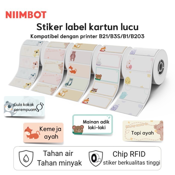 

NIIMBOT B21/B1/B3S/B203 Stiker lucu stiker nama tahan air label kartun