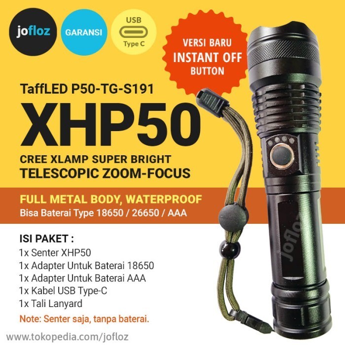 Senter LED XLAMP XHP50 P50 ZOOM - Senter Saja