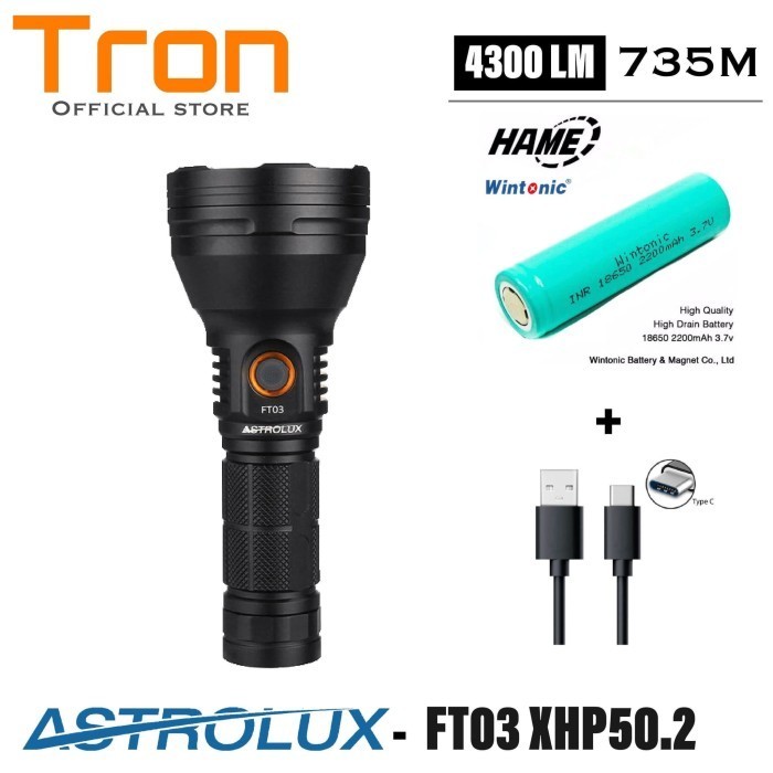 Senter LED Astrolux FT03 XHP50.2 4300lm 735 M Narsilm V1.3 USB-C