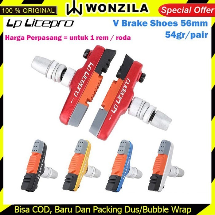 LP LITEPRO V BRAKE BRAKE SHOE KARET KAMPAS REM SEPEDA LIPAT ROADBIKE