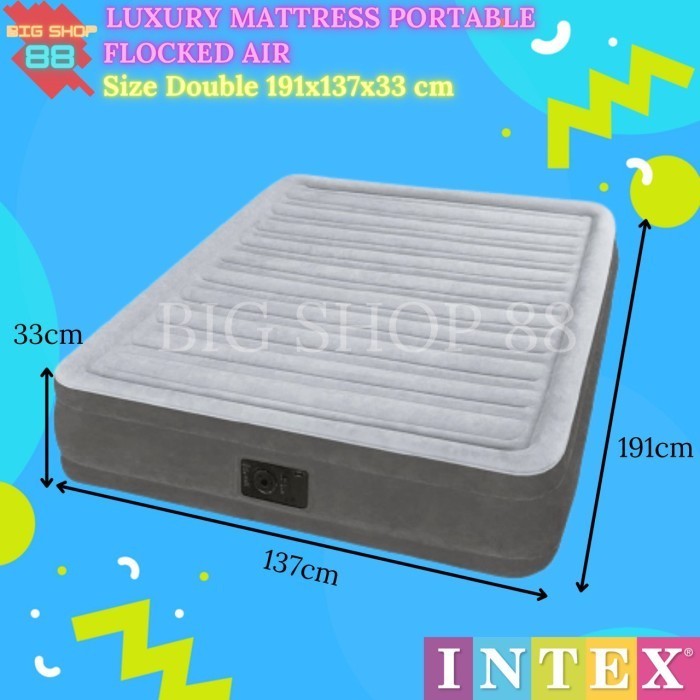 Intex Kasur Angin Durabeam Deluxe Double Airbed Built in Electric Pump