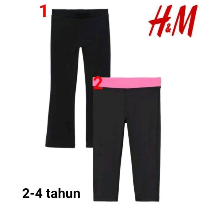 New Celana Legging Sport Anak Perempuan Hm Hnm 2 4 Tahun Hitam Limited Edition
