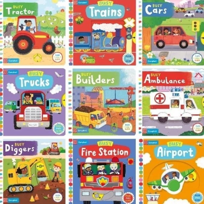 

Campbell My Busy Book Push Pull Slide Board Books Buku Cerita Anak GU LN