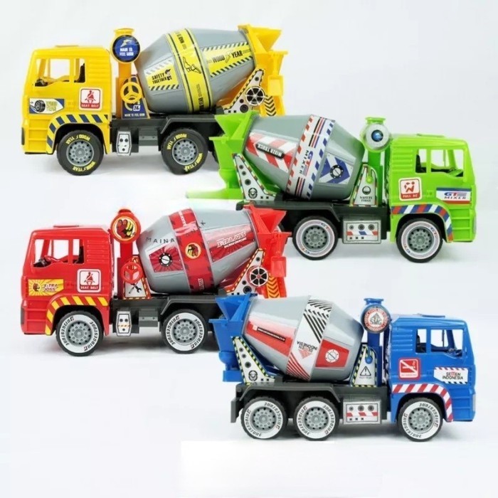Mainan Truk Molen Truk Mixer Bahan Tebal Roda Friction-Kado Anak