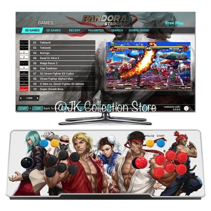 PANDORA BOX STARCRAF 8010 IN1 GAME WITH WIFI DINGDONG ARCADE MACHINE