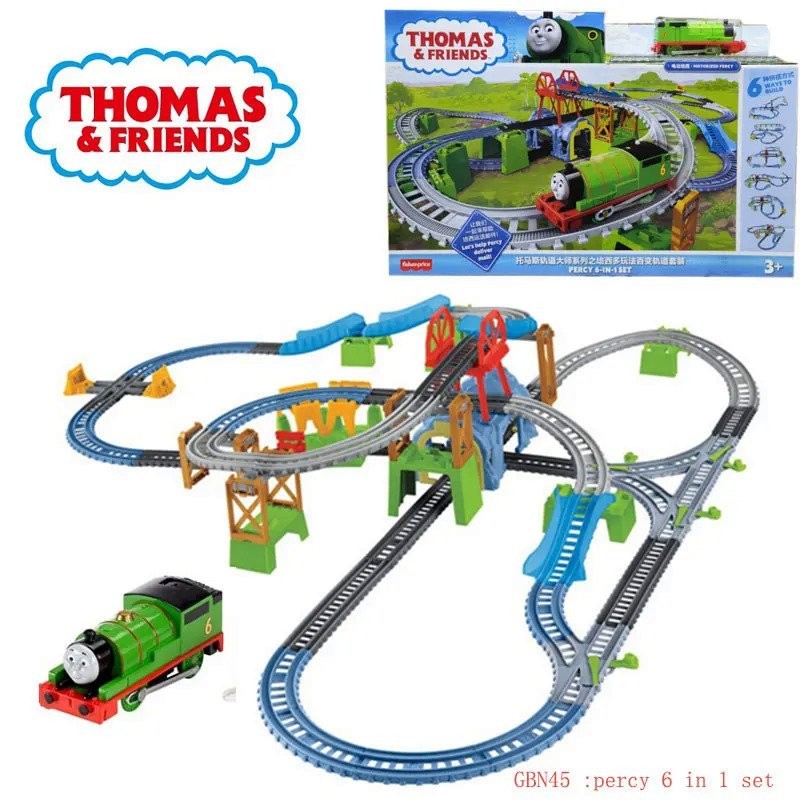 Thomas And Friends Percy Set Mainan Kereta Listrik Rel Rakitan Diy Set Mainan Anak Laki-laki Hadiah 