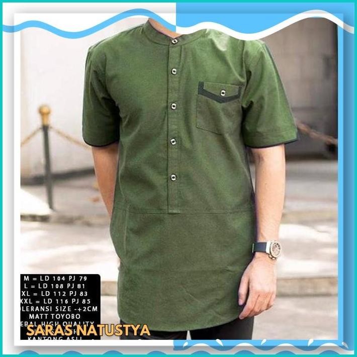 HATTA KOKO NI BAJU KOKO PRIA MATT TOYOBO VARIAN WARNA HEMAT 