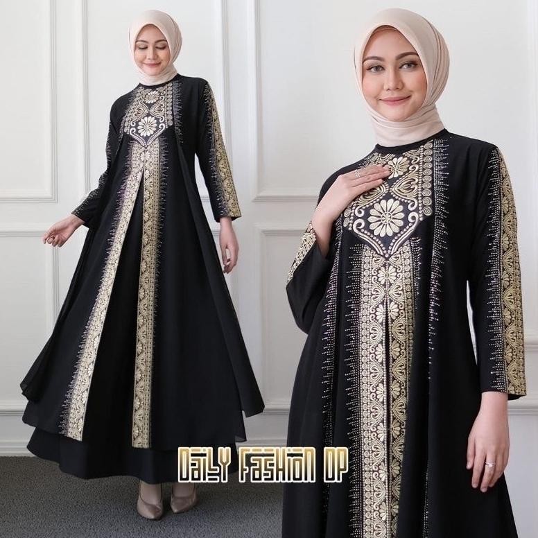 Gamis Turkey Terbaru 2024 Hawa Dress 1062 Busana Muslimah Bye Original Mega Fhasion Aeshtetic