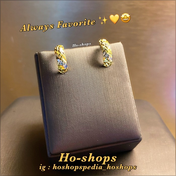 ANTING SLEP BLING" 3 BARIS MAS KUNING COMBINASI KADAR 700 ASLI EMAS
