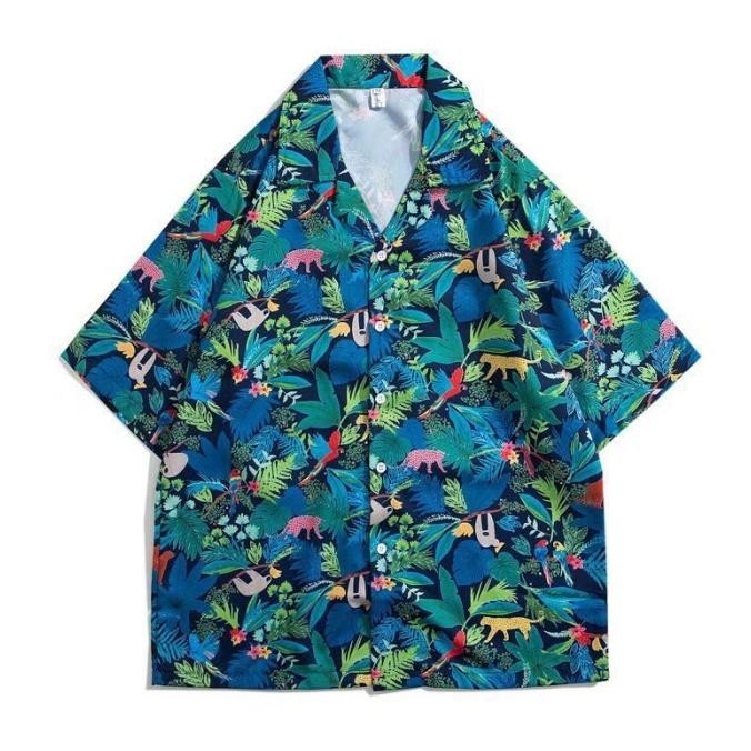 Eobaby Dd14 Kemeja Bunga Bali Hawai Wanita Pria Unisex Bunga