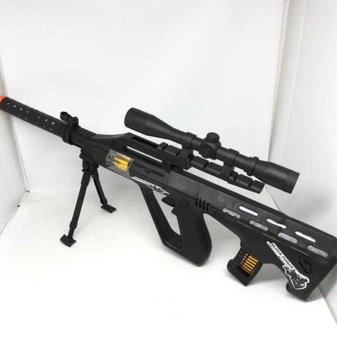 Mainan anak pistol - pistolan senapan/ machine gun ada laser dan getar