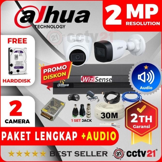 Paket Cctv Dahua Audio Suara 2Mp 2 Channel Kamera 2Ch Lengkap Kualitas Premium