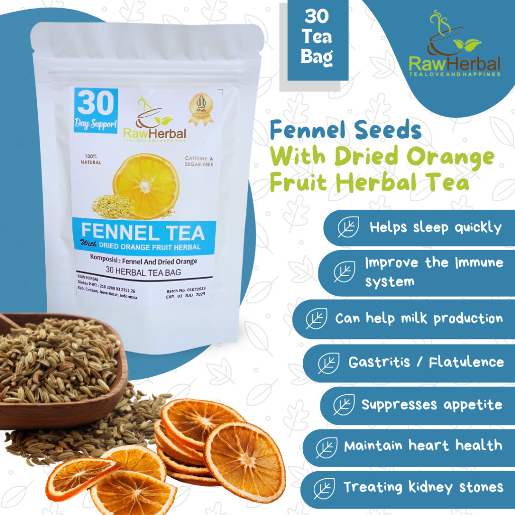 

Original Fennel Seeds With Dried Orange Fruit Herbal Tea Isi 30 Tea Bag
