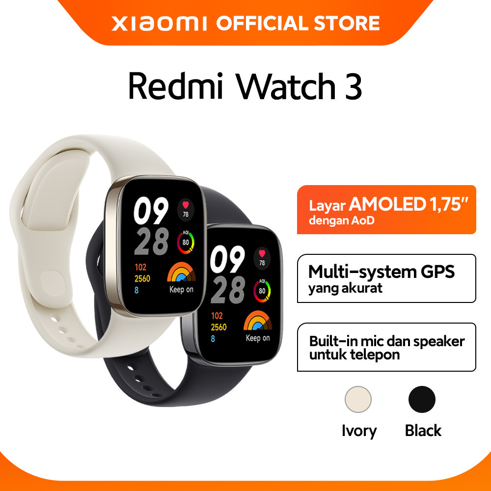 Foto Official Xiaomi Redmi Watch 3 Layar AMOLED 1.75