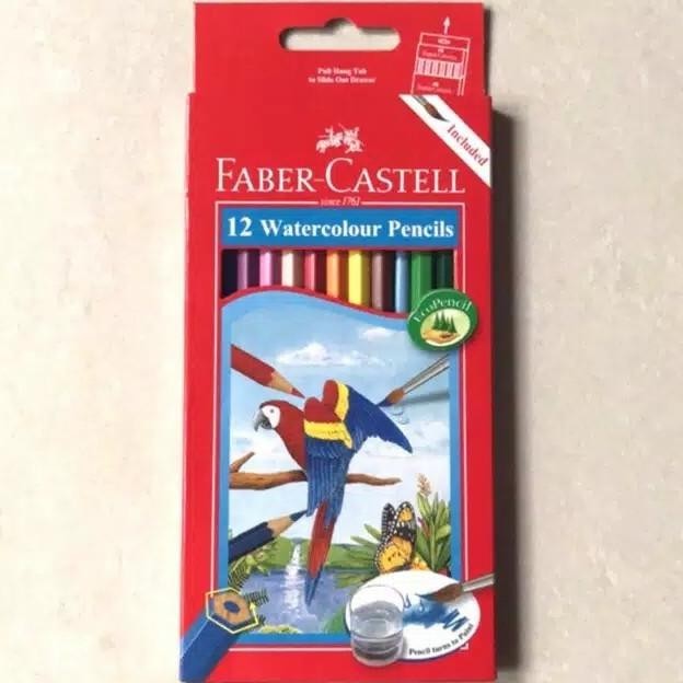 

Terjangkau Pensil Warna Watercolour Faber Castell 12 Warna Panjang ,.