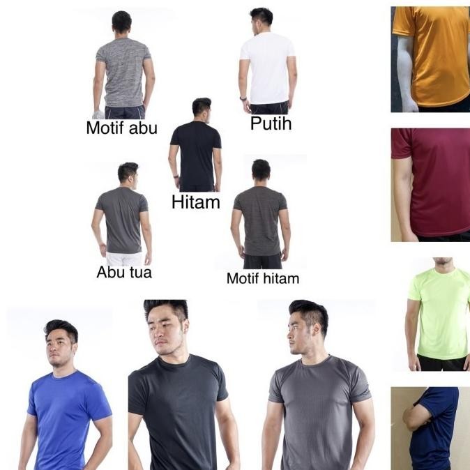 New Kaos Olahraga Dry Fit Olahraga ADT01 - XXL, Hijau Stabilo