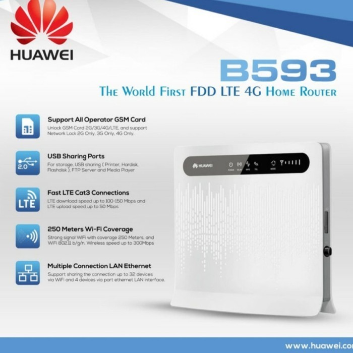 Wifi Router Em Fi 4G B593 Lte Cpe Unlo