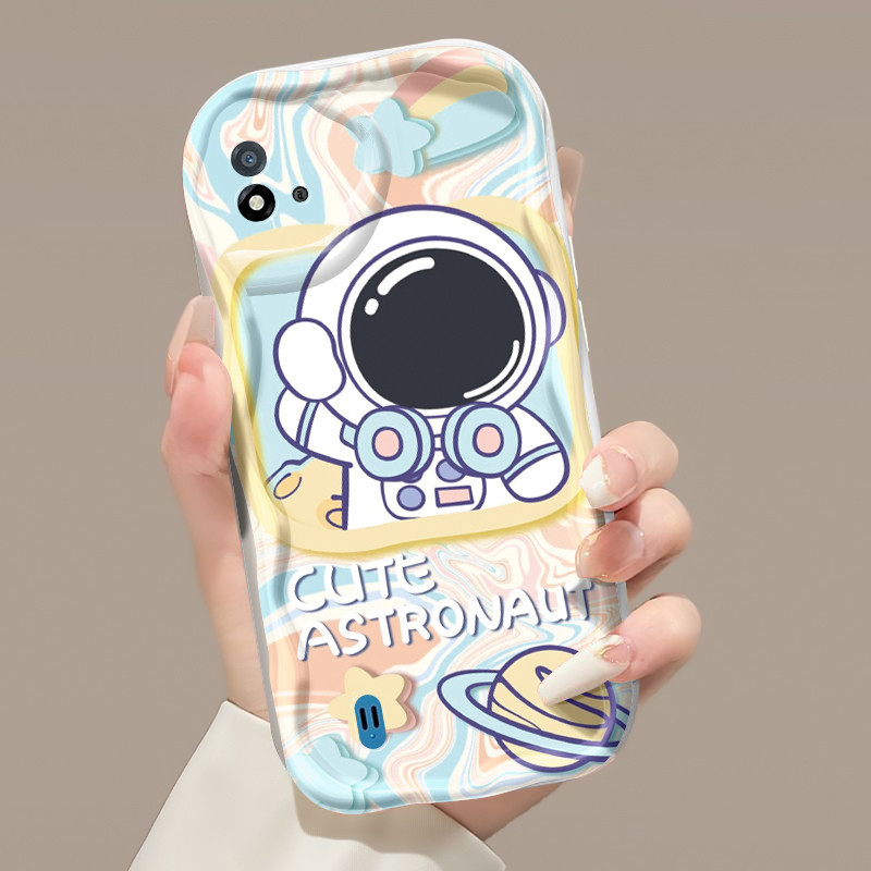 Casing Hp Realme C20 Realme C20A Realme C11 2021 Realme Narzo 50i Case pola astronot lucu Casing HP 