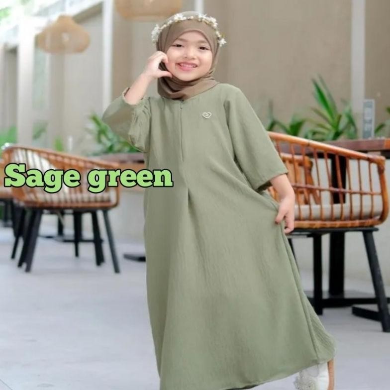 Mega Sale Gamis Daster Anak Perempuan 3-10Tahun Cringkle Aerflow Daster Anak Perempuan Polos Hitam P