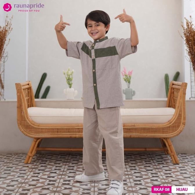 Rauna - Baju Muslim - Sarimbit - Koko Anak Modesty 08 Hijau